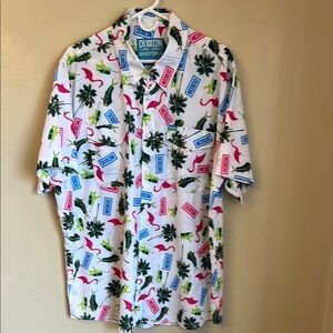 DIXXON White and Pink Casual Button Down Shirt